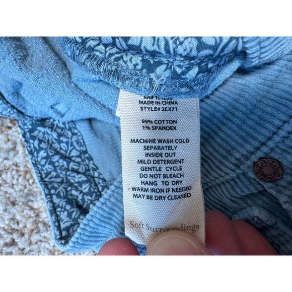 Soft Surroundings Woman's Jeans/Pants size 14; Corduroy, Teal/Blue - Picture 9 of 10